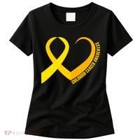 Childhood Cancer Awareness Yellow Ribbon Heart Women's T-Shirt thumb 0