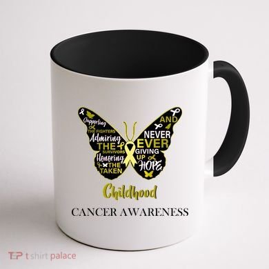 Childhood Cancer butterfly  Coffee Mug back