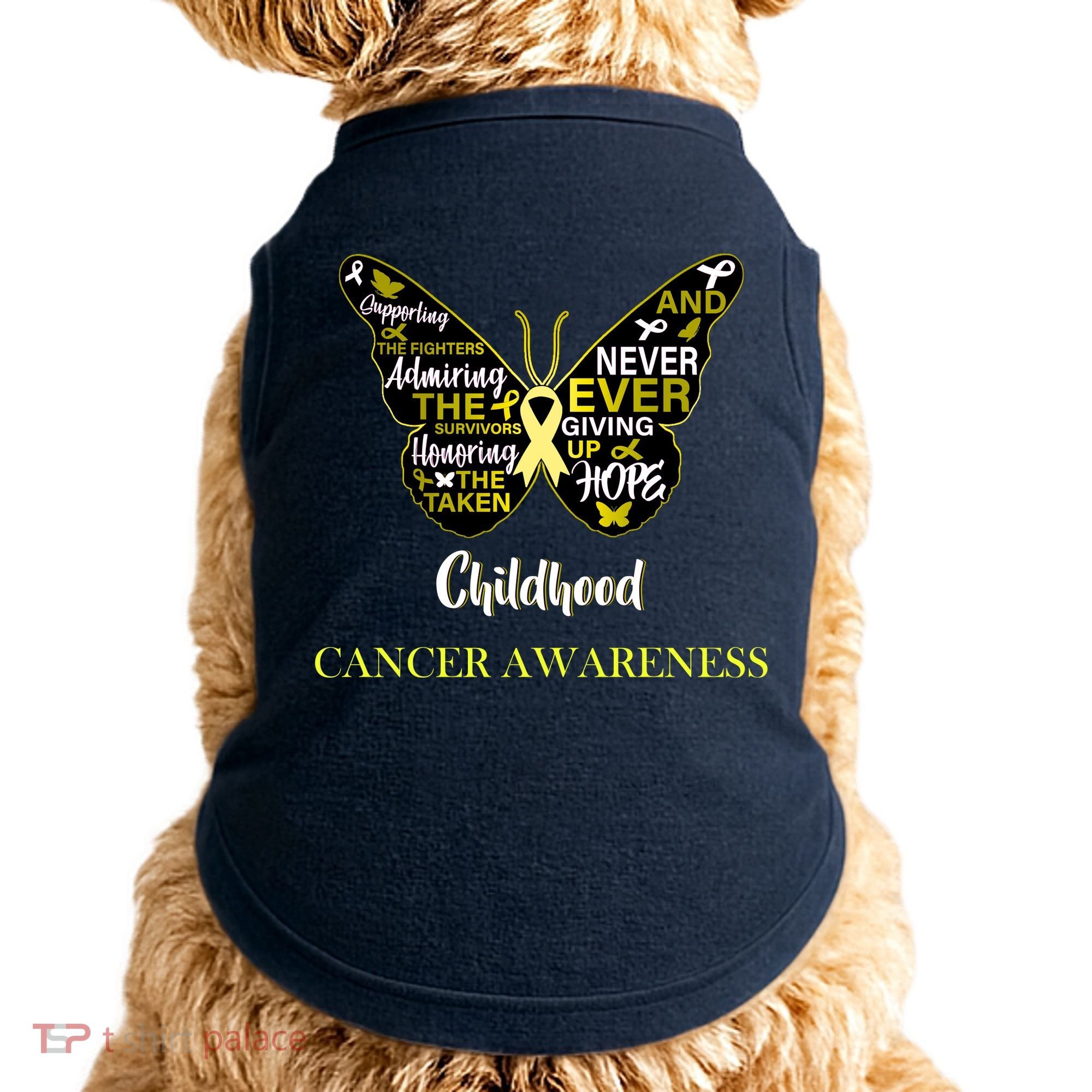 Childhood Cancer butterfly  Doggie Tank