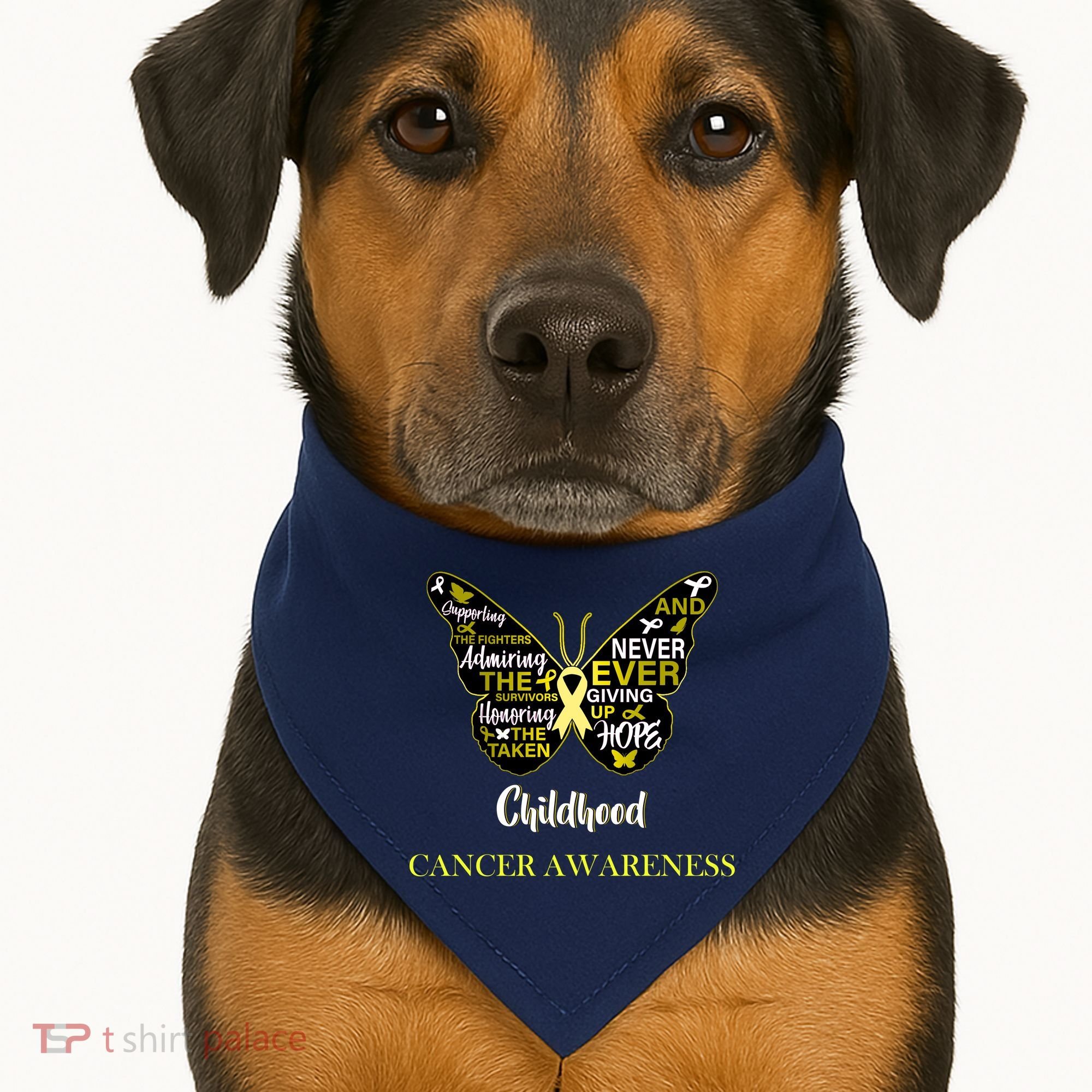 Childhood Cancer butterfly  USA-Made Doggie Bandana