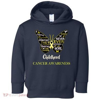 Childhood Cancer butterfly  Toddler Hoodie