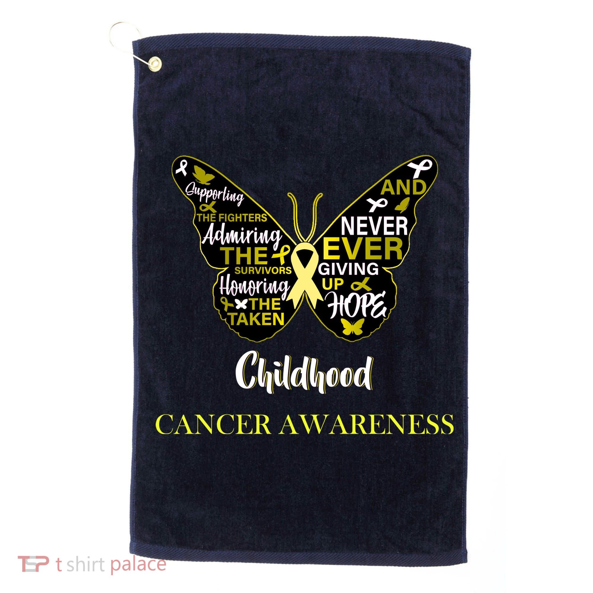 Childhood Cancer butterfly  Golf Towel