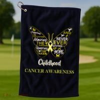 Childhood Cancer butterfly  Golf Towel thumb 1