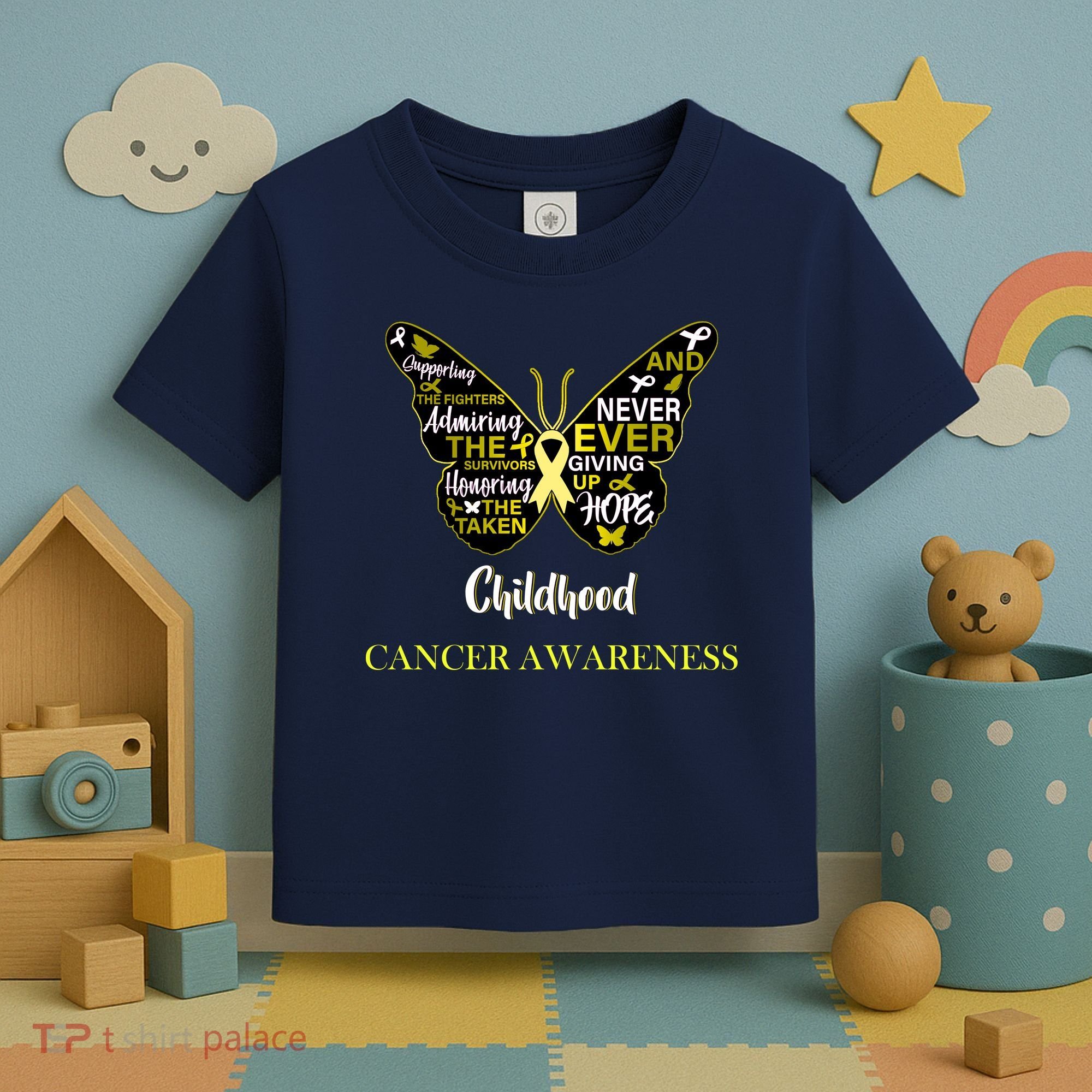 Childhood Cancer butterfly  Toddler T-Shirt