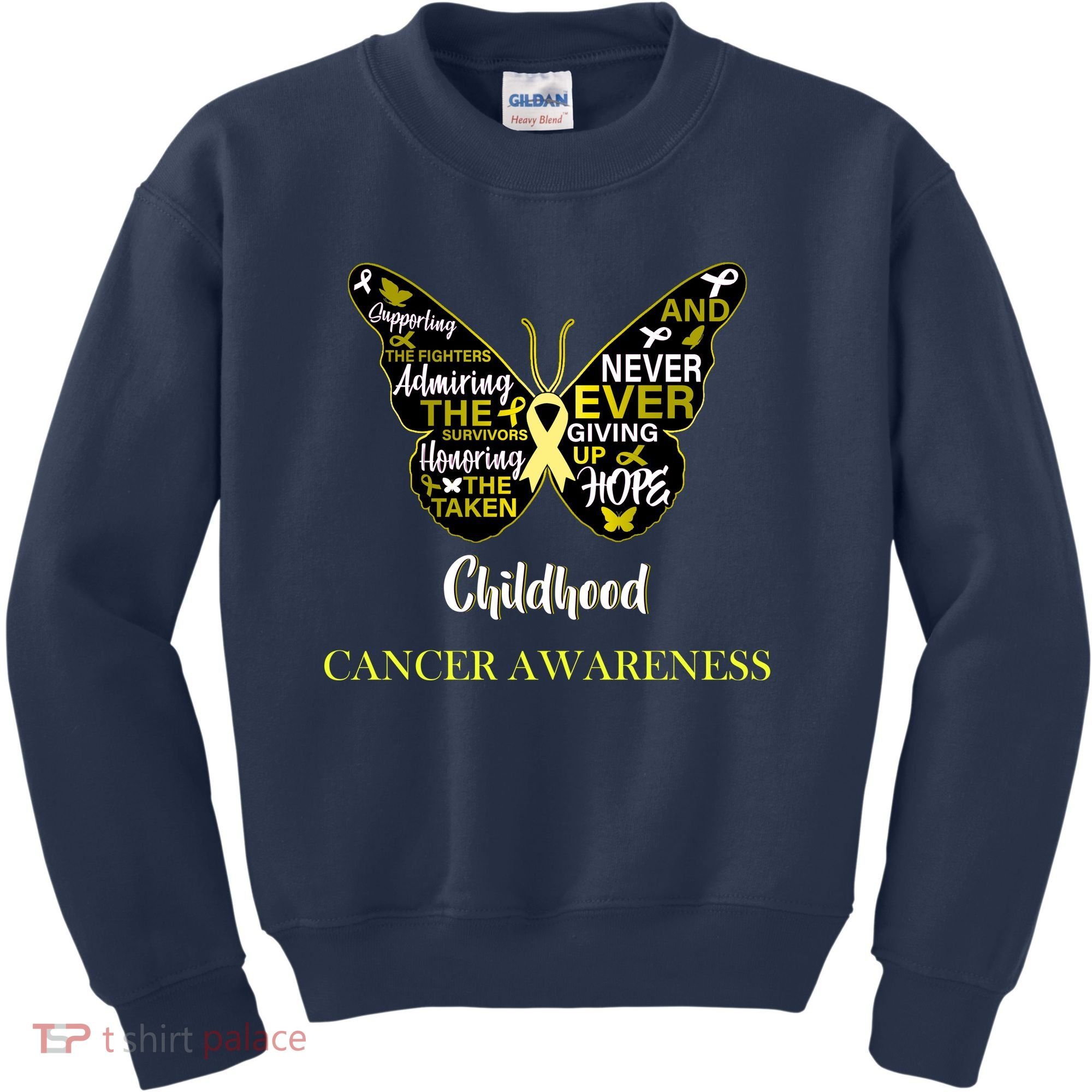 Childhood Cancer butterfly  Kids Sweatshirt