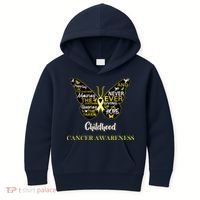 Childhood Cancer butterfly  Kids Hoodie thumb 0