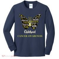 Childhood Cancer butterfly  Kids Long Sleeve Shirt thumb 0