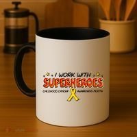 Childhood Cancer I Work With Superheroes Coffee Mug thumb 4