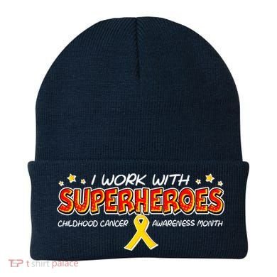 Childhood Cancer I Work With Superheroes Beanie