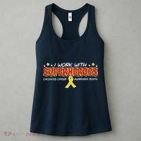 Childhood Cancer I Work With Superheroes Women's Tank Top thumb 3