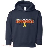 Childhood Cancer I Work With Superheroes Toddler Hoodie thumb 0