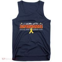 Childhood Cancer I Work With Superheroes Tank Top thumb 0
