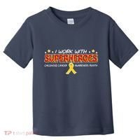 Childhood Cancer I Work With Superheroes Toddler T-Shirt thumb 0