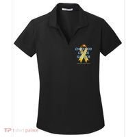 Childhood Cancer Survivor Women's Dry Zone Grid Polo thumb 0