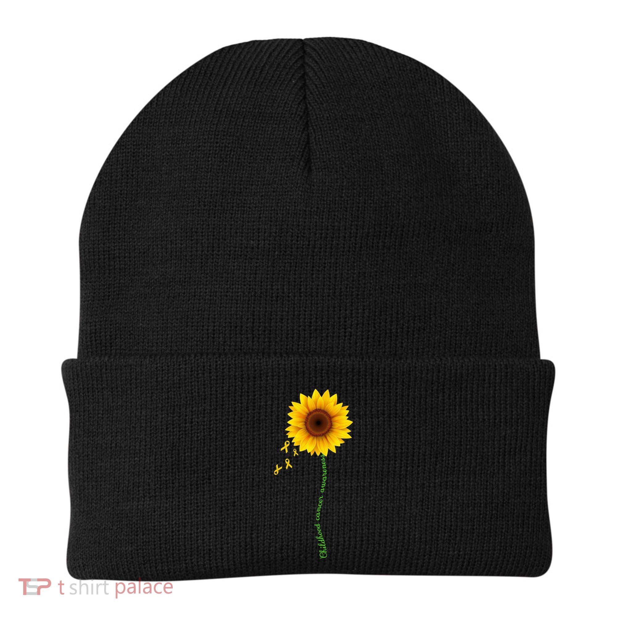 Children's Cancer Awareness Sunflower Beanie