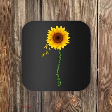 Children's Cancer Awareness Sunflower Coaster