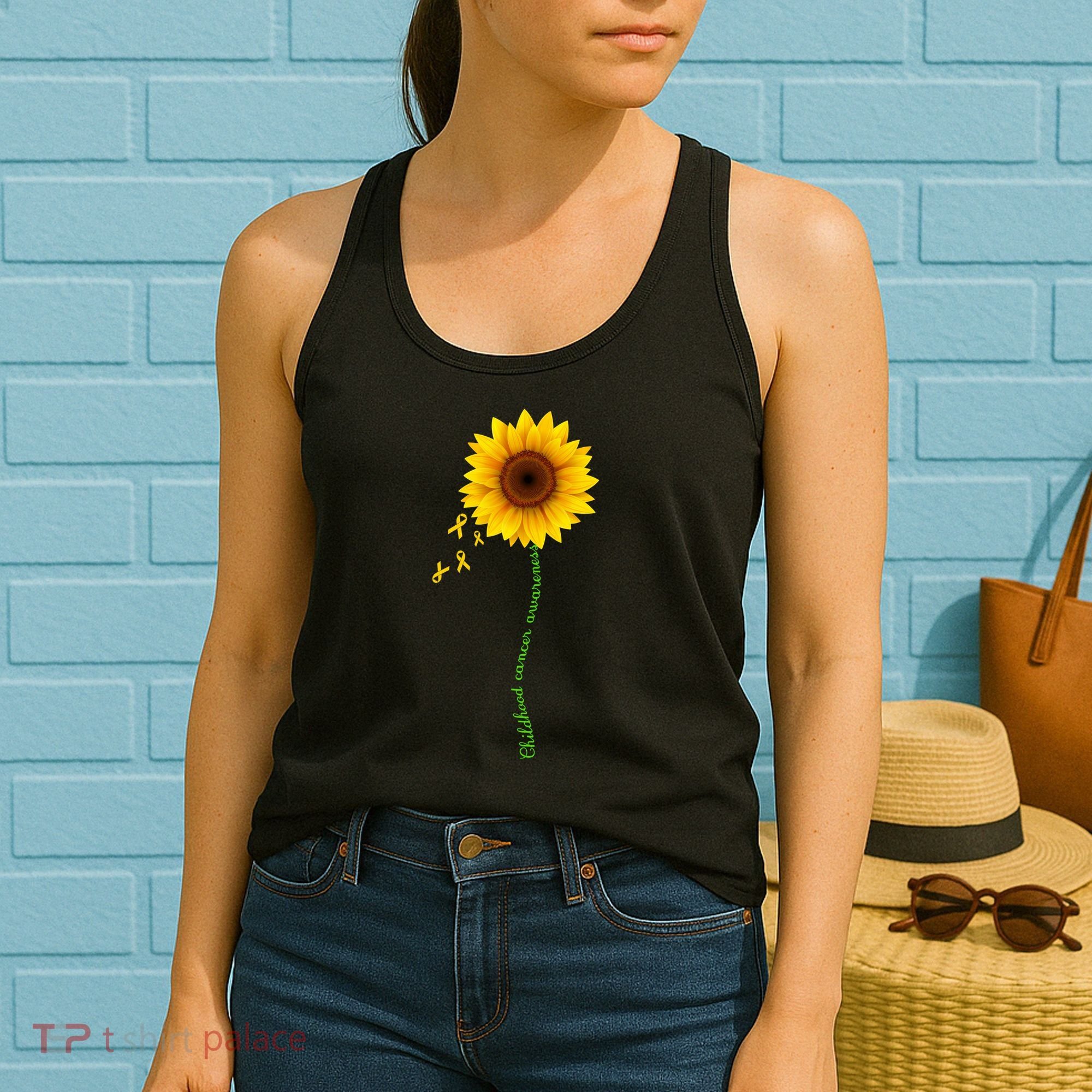 Children's Cancer Awareness Sunflower Women's Tank Top