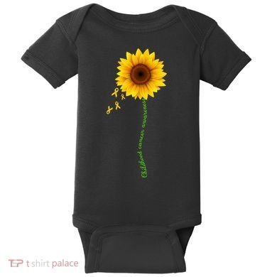 Children's Cancer Awareness Sunflower Baby Bodysuit