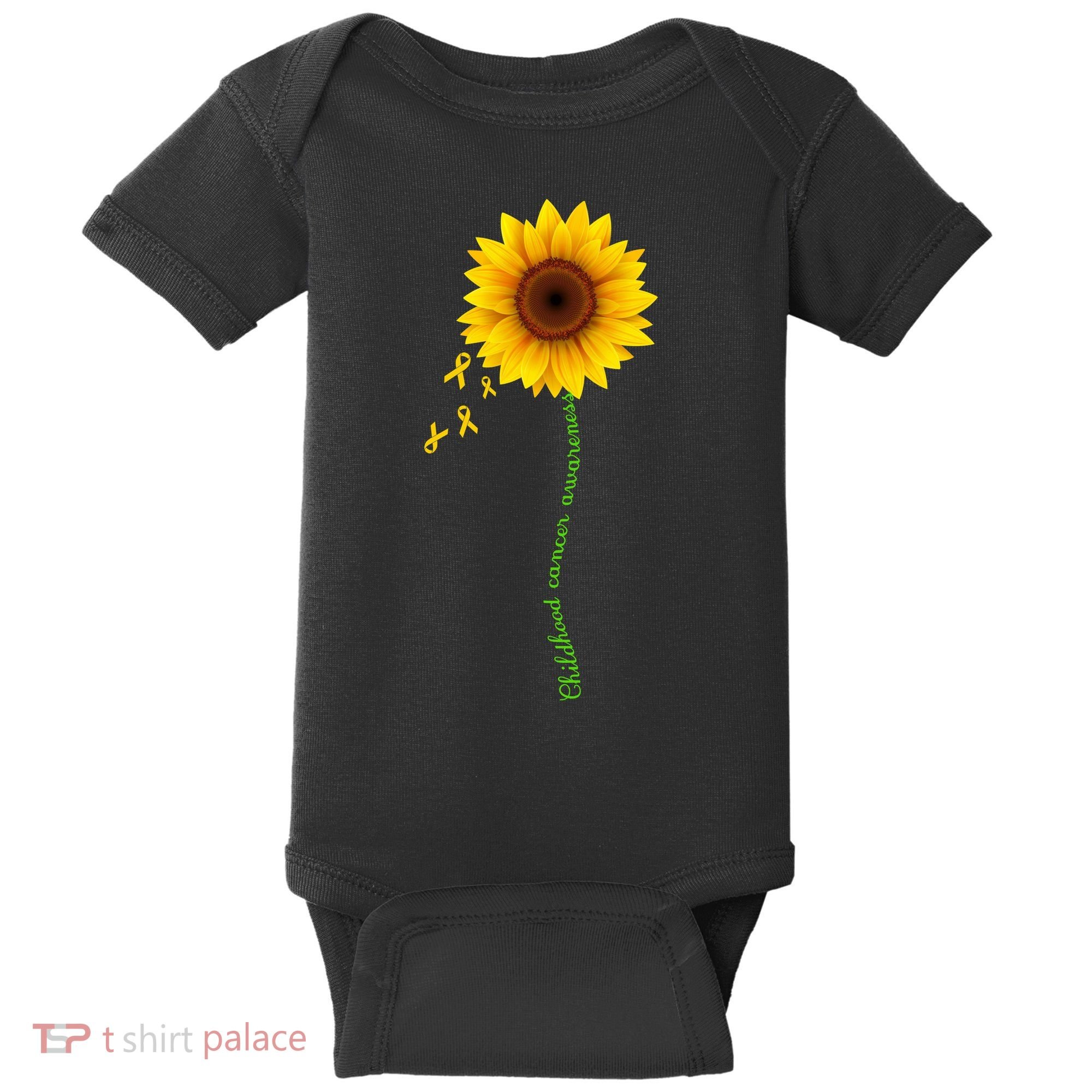 Children's Cancer Awareness Sunflower Baby Bodysuit