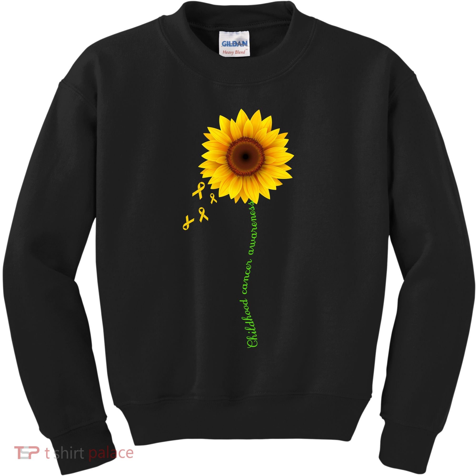 Children's Cancer Awareness Sunflower Kids Sweatshirt