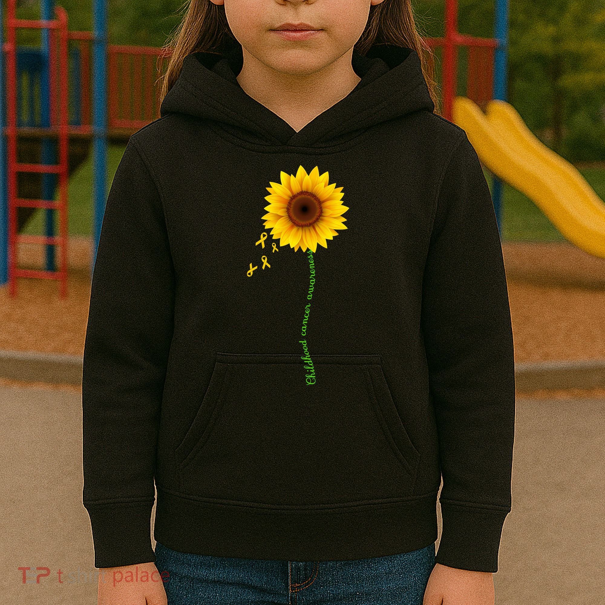 Children's Cancer Awareness Sunflower Kids Hoodie