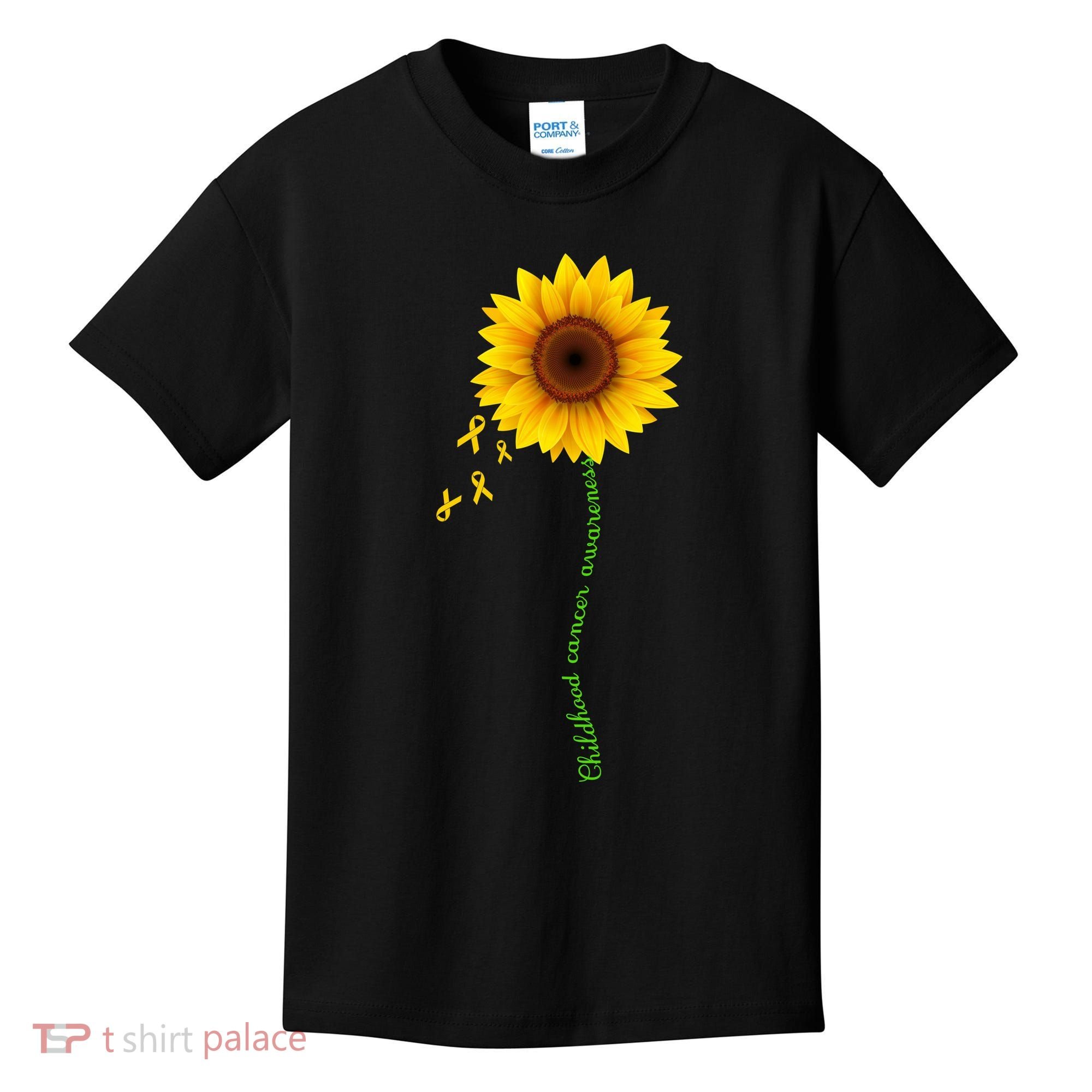 Children's Cancer Awareness Sunflower Kids T-Shirt