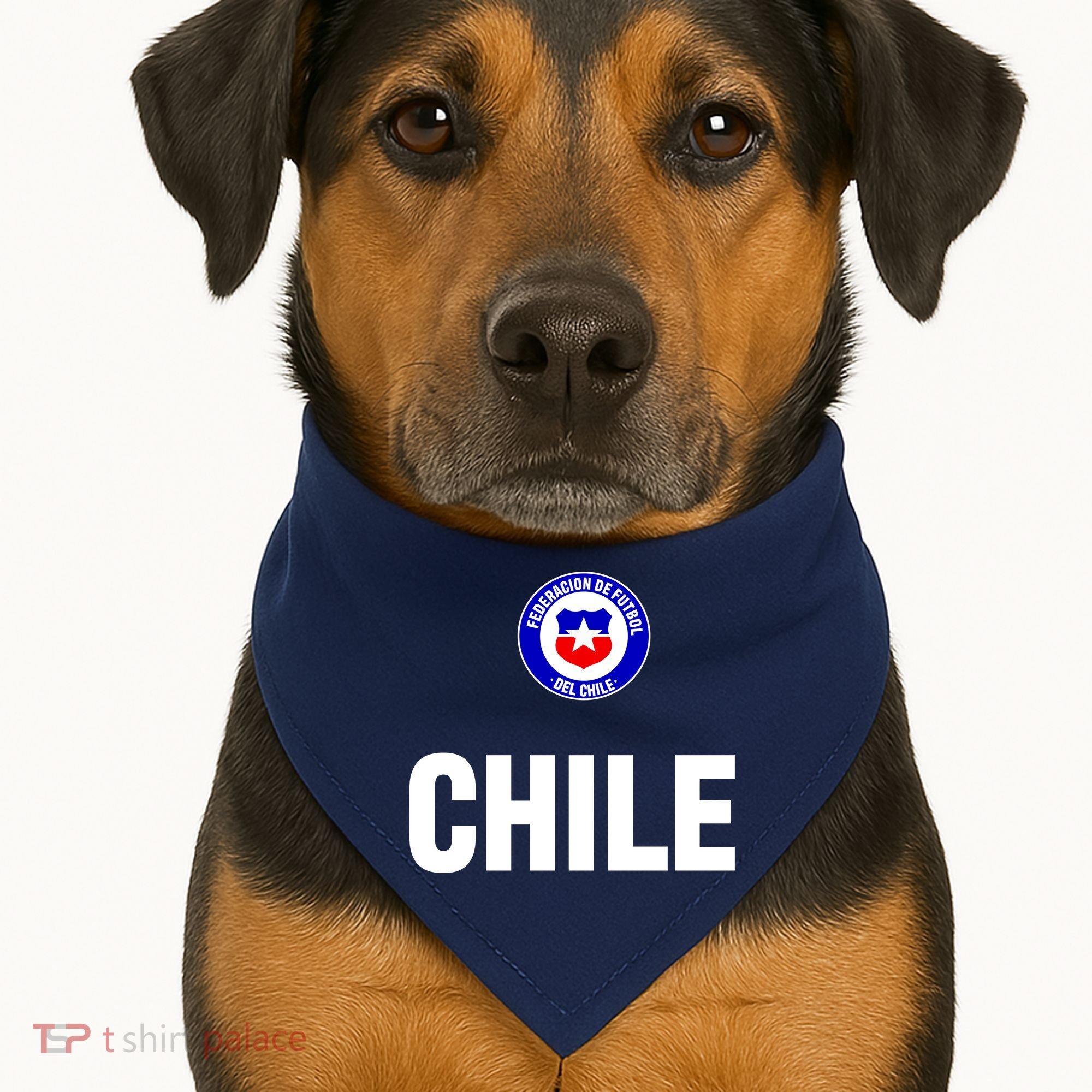Chile Chilean Flag Soccer Futbol USA-Made Doggie Bandana