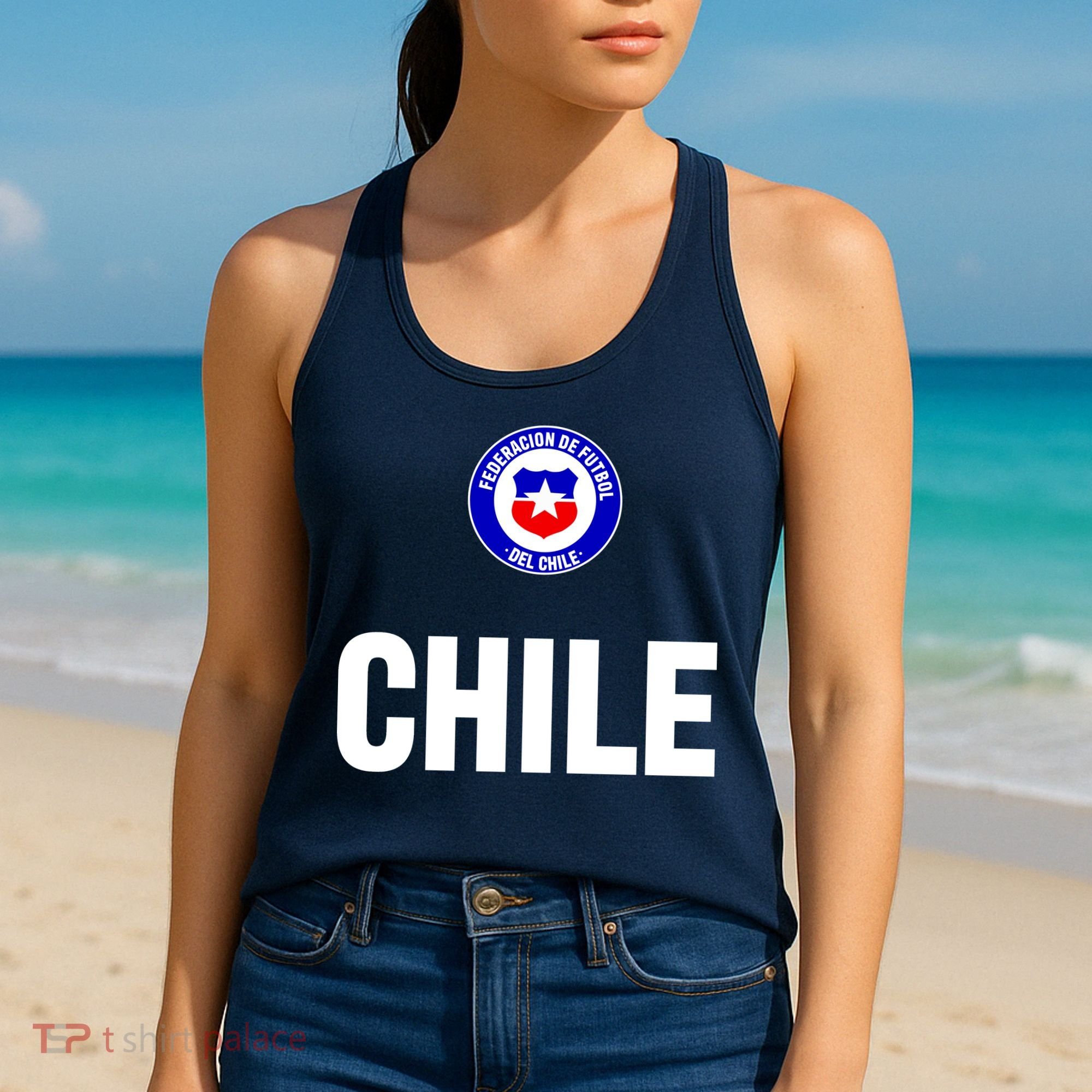 Chile Chilean Flag Soccer Futbol Women's Tank Top