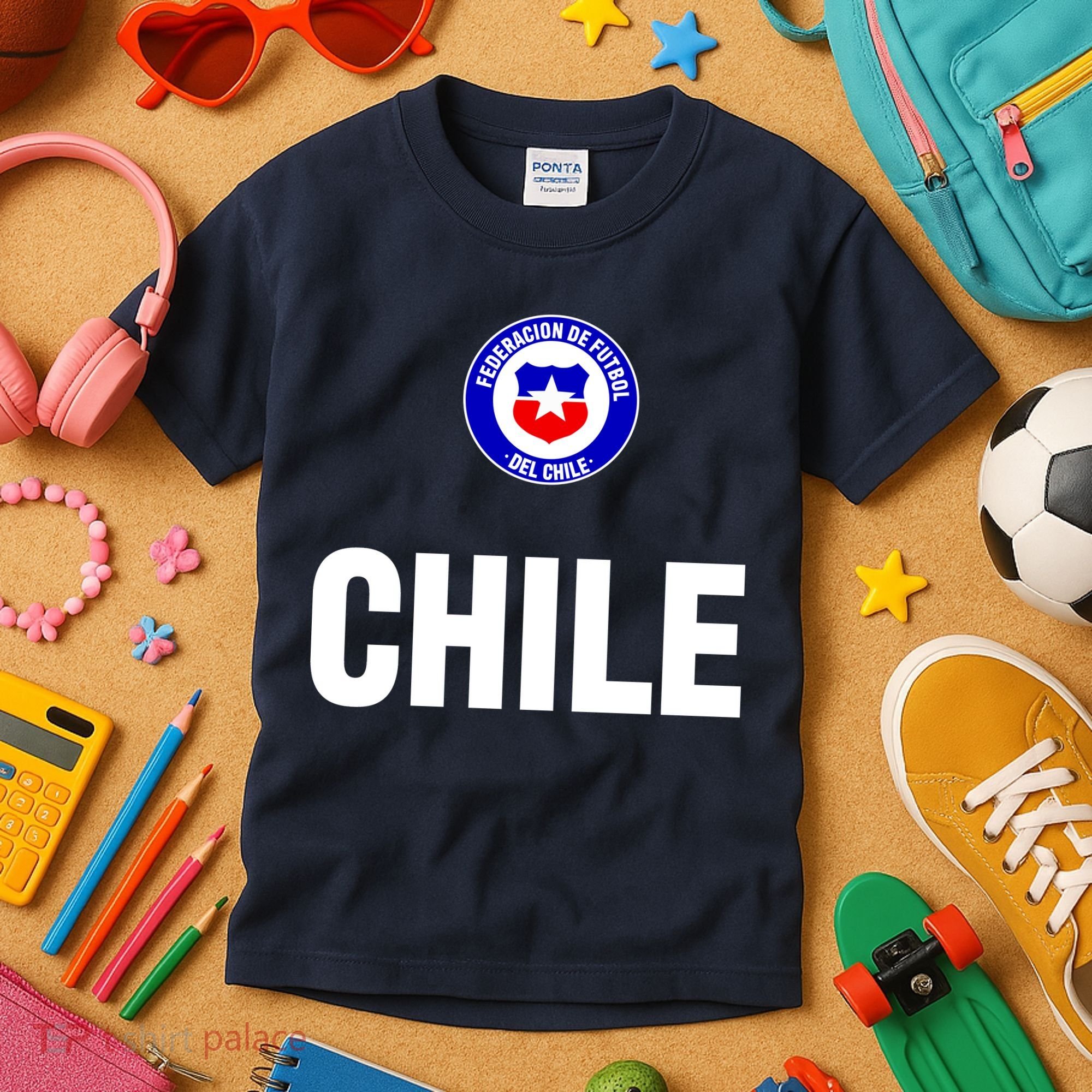 Chile Chilean Flag Soccer Futbol Kids T-Shirt