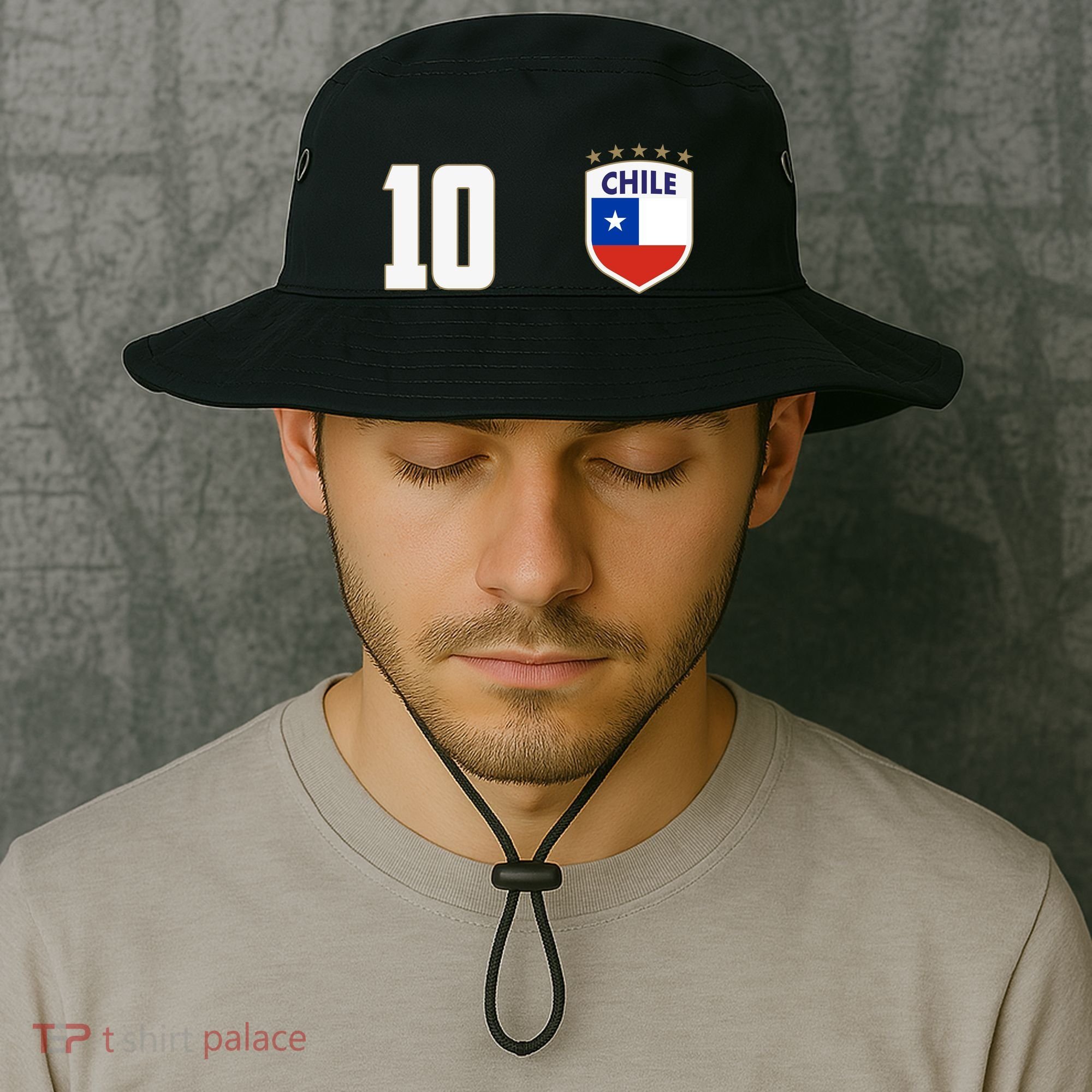 Chile Flag Shield Logo Futbol Soccer World Cup Bucket Hat