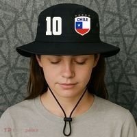 Chile Flag Shield Logo Futbol Soccer World Cup Bucket Hat thumb 3