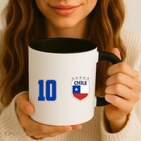 Chile Flag Shield Logo Futbol Soccer World Cup Coffee Mug thumb 3