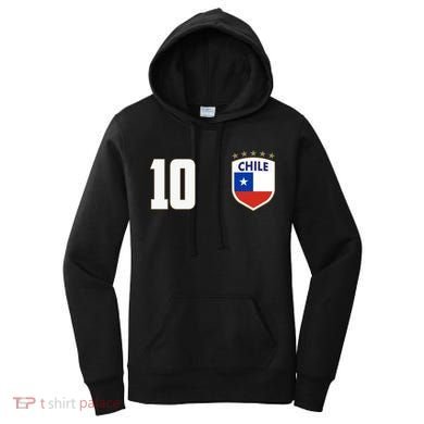 Chile Flag Shield Logo Futbol Soccer World Cup Women's Hoodie