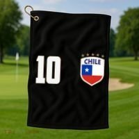 Chile Flag Shield Logo Futbol Soccer World Cup Golf Towel thumb 1