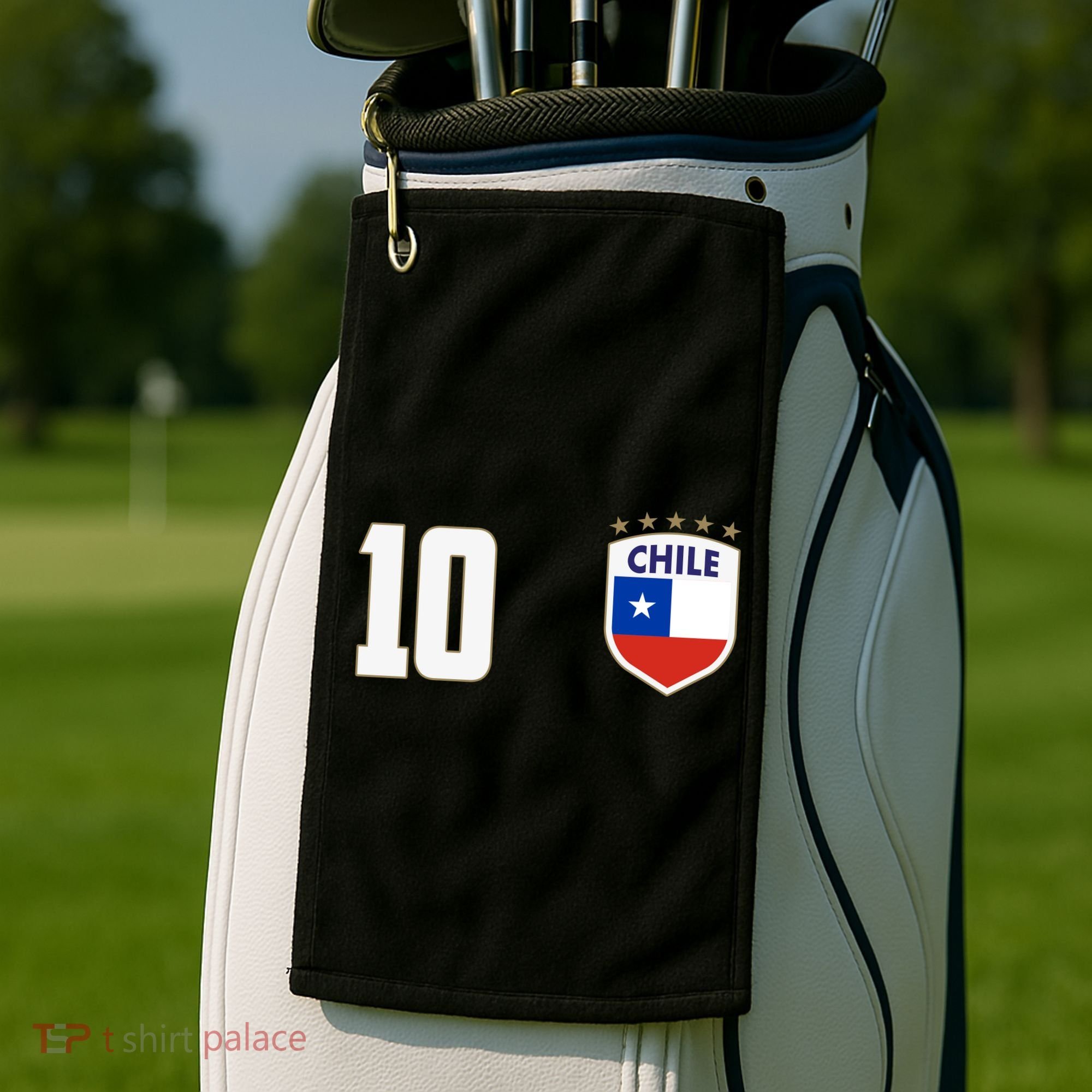 Chile Flag Shield Logo Futbol Soccer World Cup Golf Towel