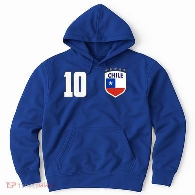 Chile Flag Shield Logo Futbol Soccer World Cup Hoodie