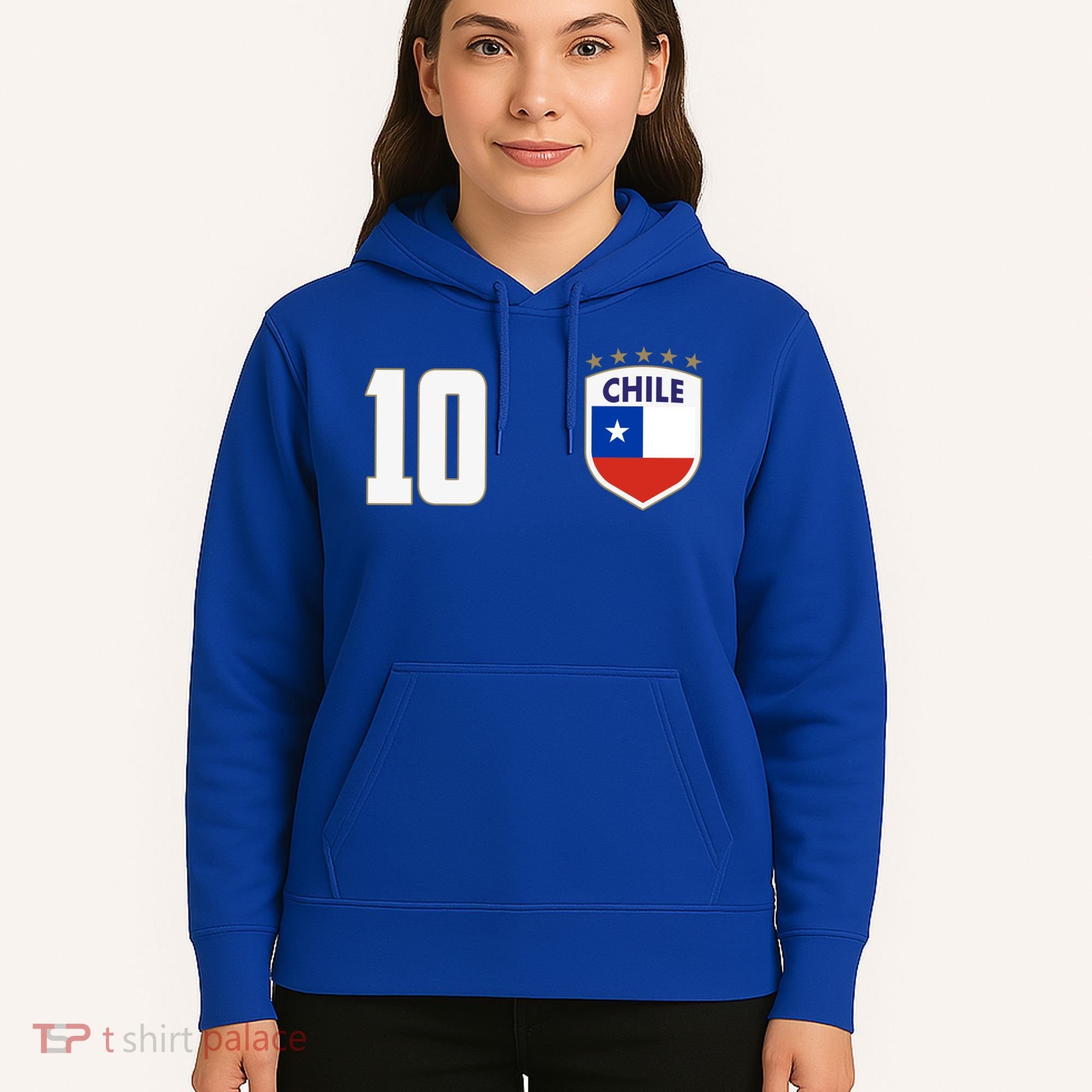 Chile Flag Shield Logo Futbol Soccer World Cup Hoodie