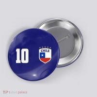 Chile Flag Shield Logo Futbol Soccer World Cup Button thumb 0