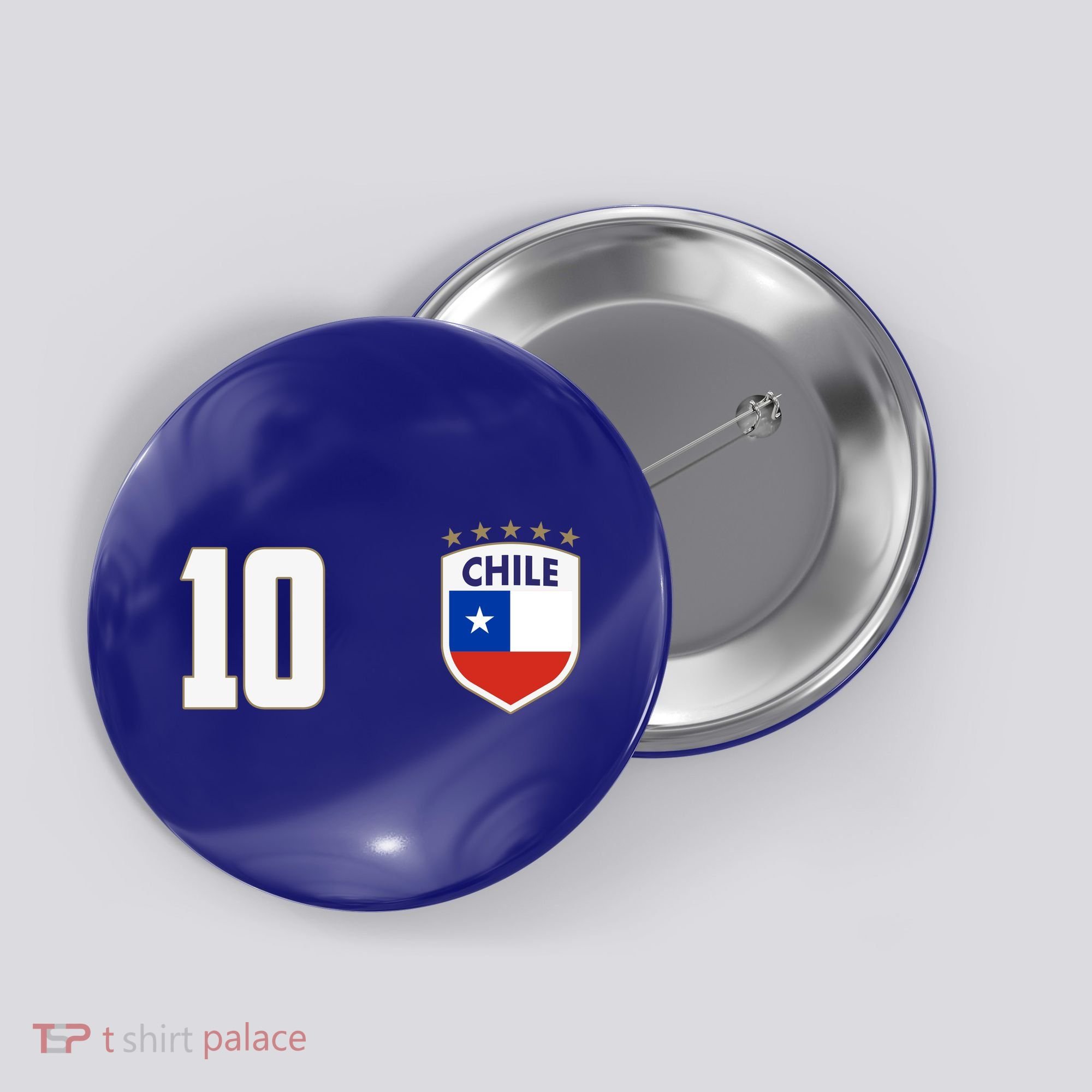 Chile Flag Shield Logo Futbol Soccer World Cup Button