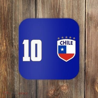 Chile Flag Shield Logo Futbol Soccer World Cup Coaster