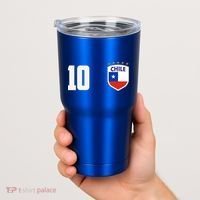 Chile Flag Shield Logo Futbol Soccer World Cup Tumbler thumb 2