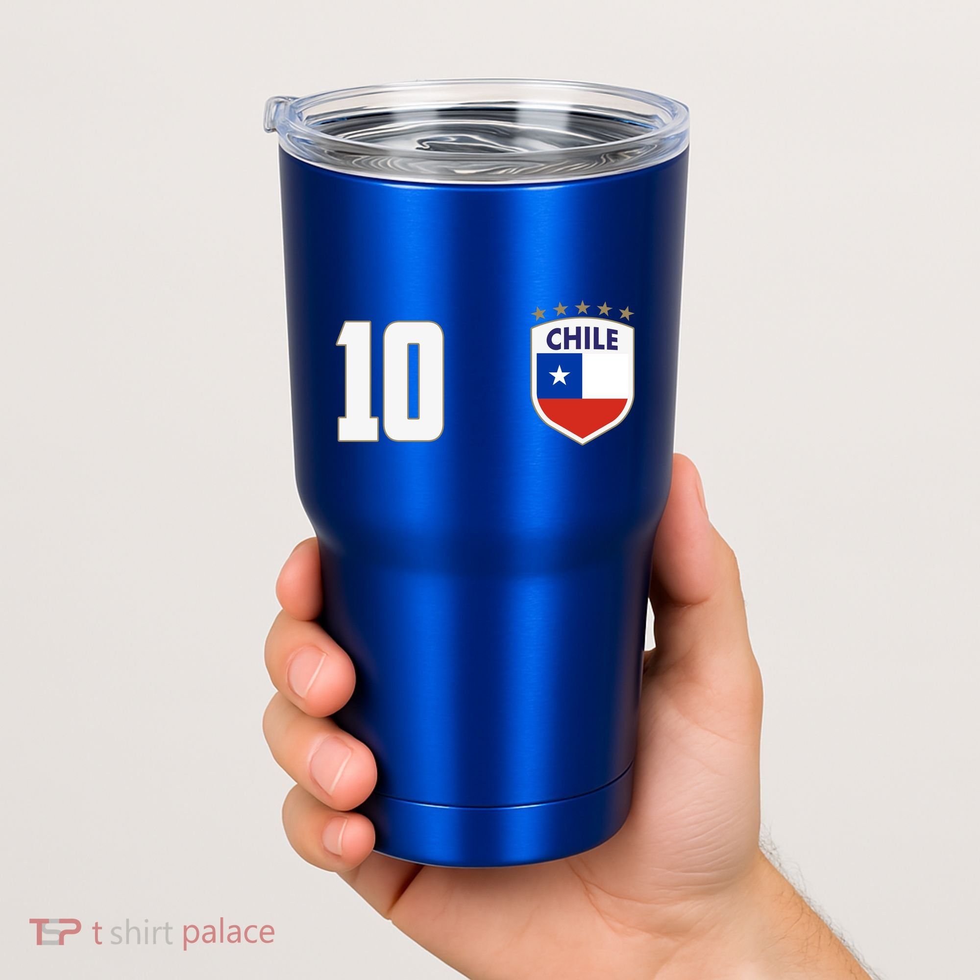 Chile Flag Shield Logo Futbol Soccer World Cup Tumbler