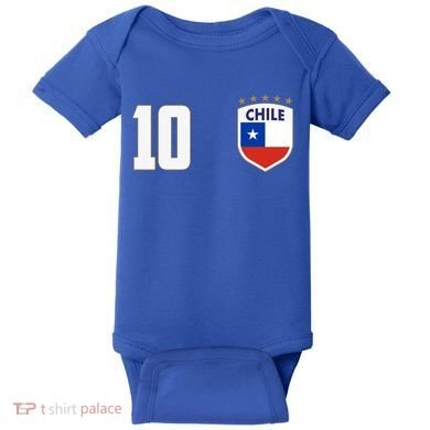 Chile Flag Shield Logo Futbol Soccer World Cup Baby Bodysuit