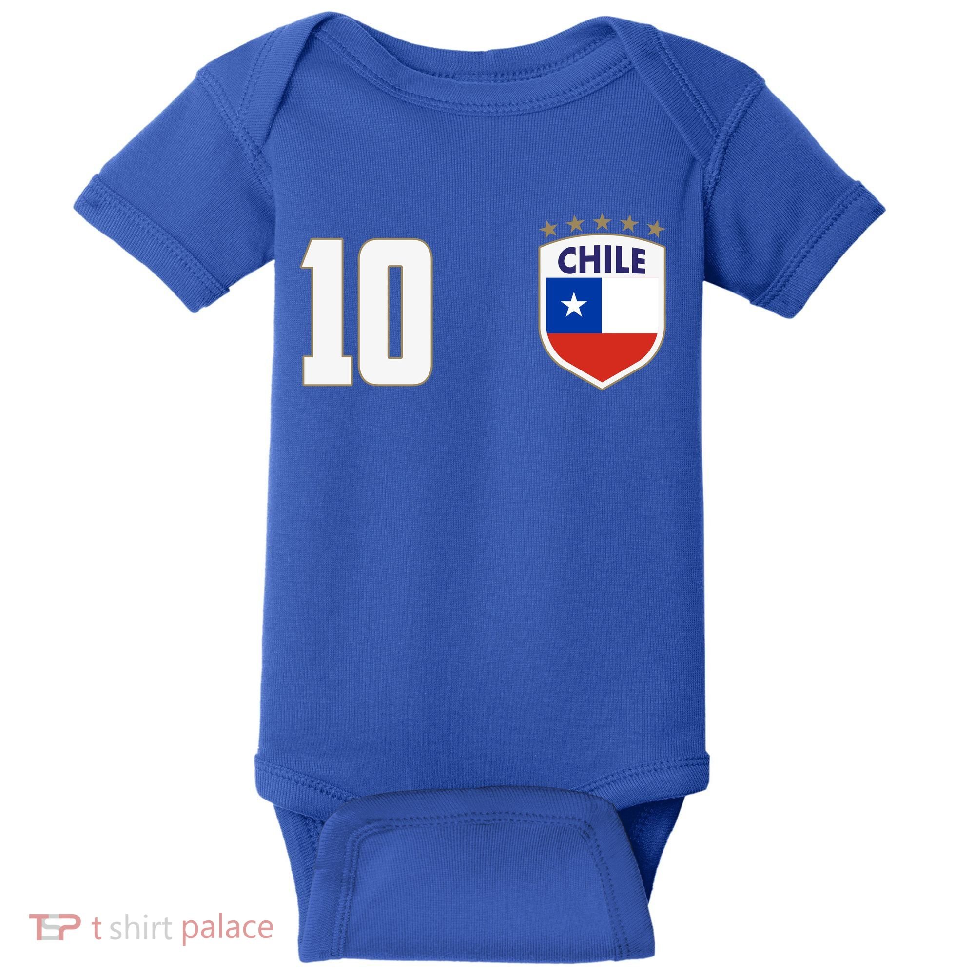 Chile Flag Shield Logo Futbol Soccer World Cup Baby Bodysuit