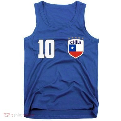 Chile Flag Shield Logo Futbol Soccer World Cup Tank Top