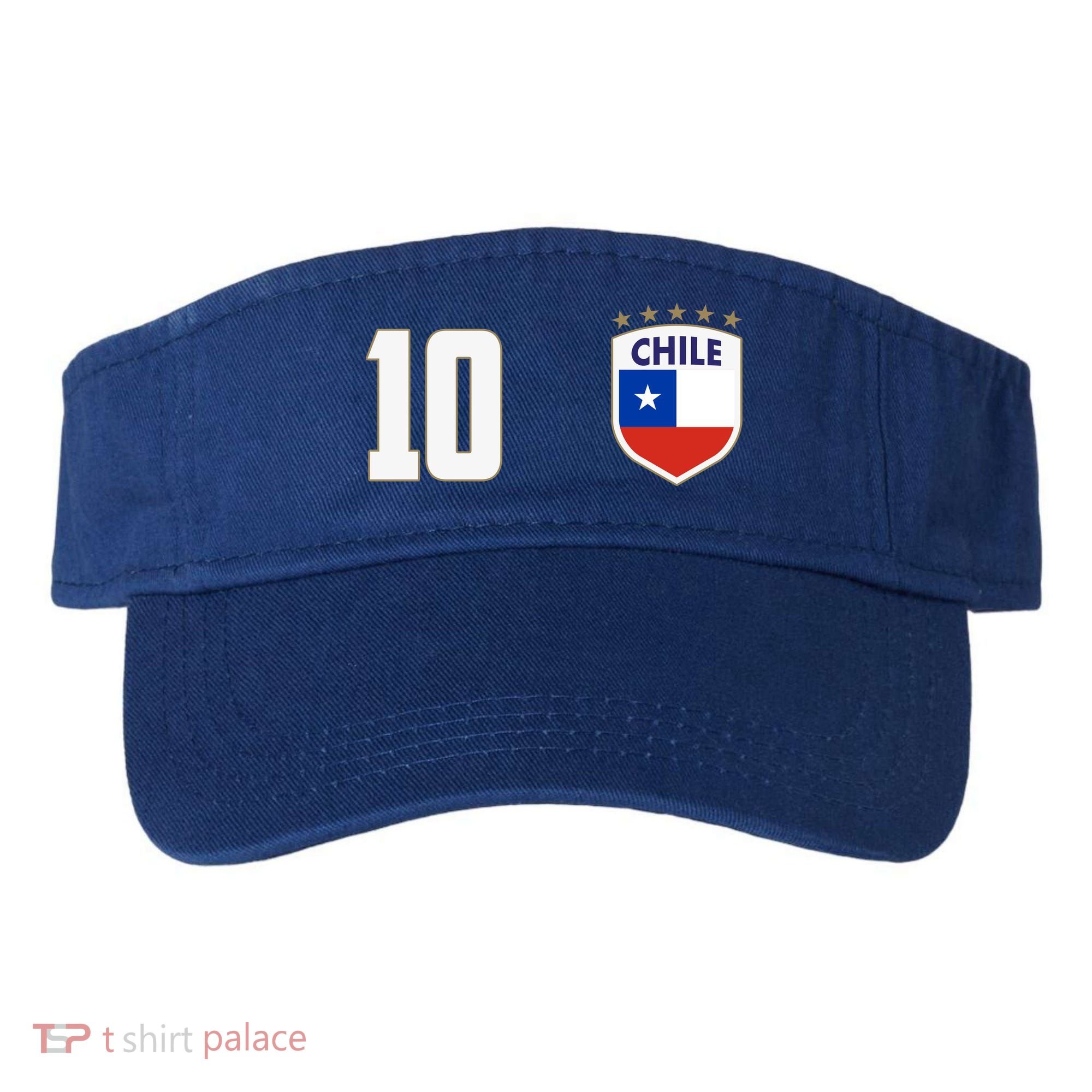 Chile Flag Shield Logo Futbol Soccer World Cup Visor