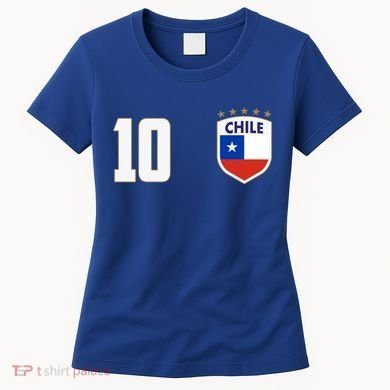 Chile Flag Shield Logo Futbol Soccer World Cup Women's T-Shirt