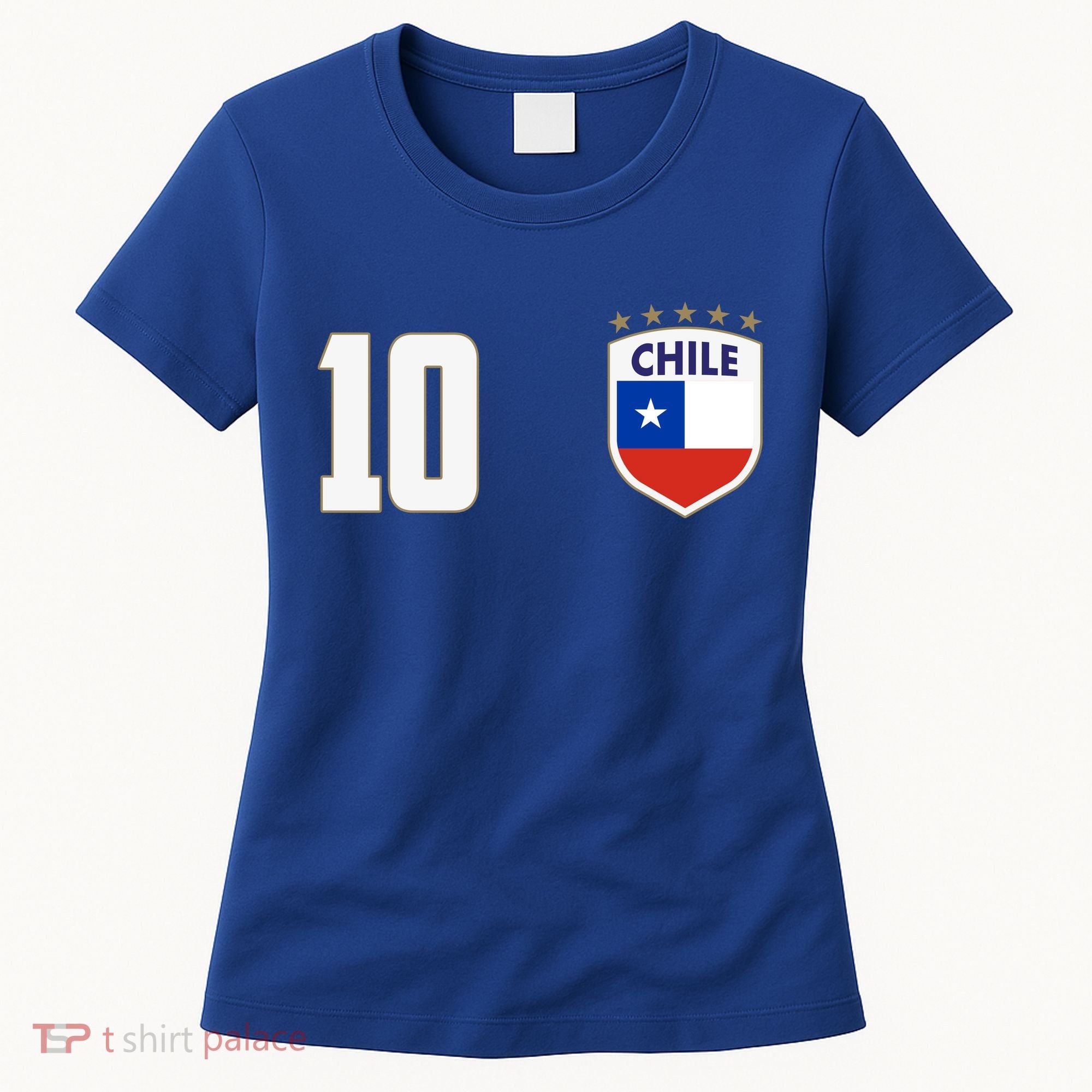 Chile Flag Shield Logo Futbol Soccer World Cup Women's T-Shirt