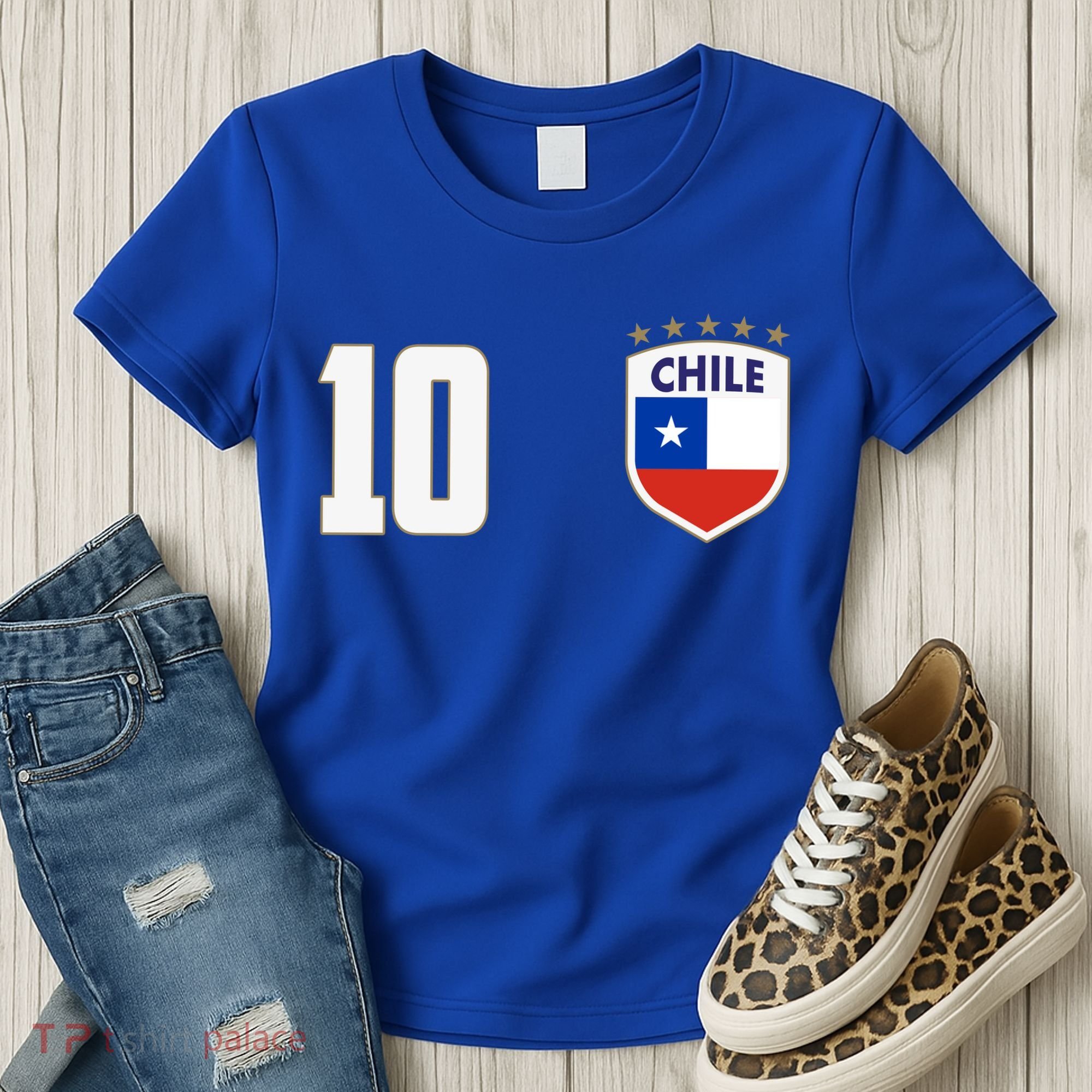 Chile Flag Shield Logo Futbol Soccer World Cup Women's T-Shirt