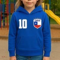 Chile Flag Shield Logo Futbol Soccer World Cup Kids Hoodie thumb 3
